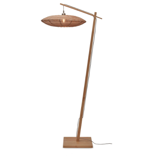 Good&Mojo Vloerlamp Tanami L bamboe nat. h.176cm/schijf dia.55xh.14cm rotan. nat.